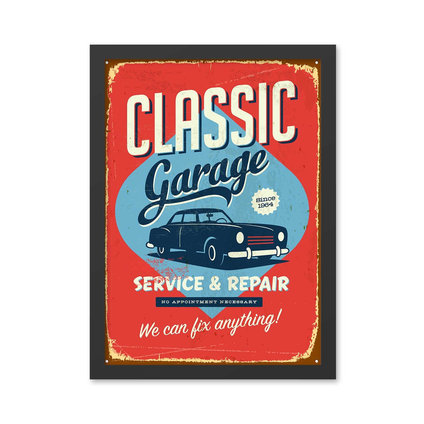 Ukrasna uokvirena MDF slika Classic Garage (40 x 55)