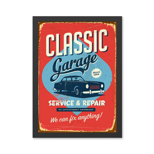 Ukrasna uokvirena MDF slika Classic Garage (40 x 55)