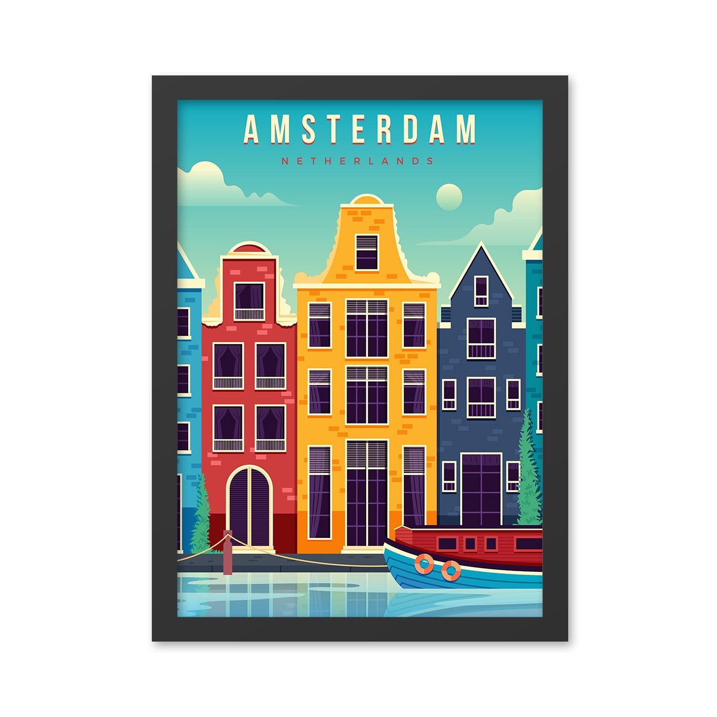 Ukrasna uokvirena MDF slika Amsterdam (40 x 55)
