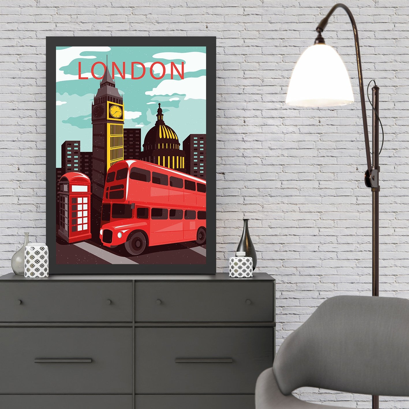 Slika dekorativna uokvirena MDF, London 8 (40 x 55)