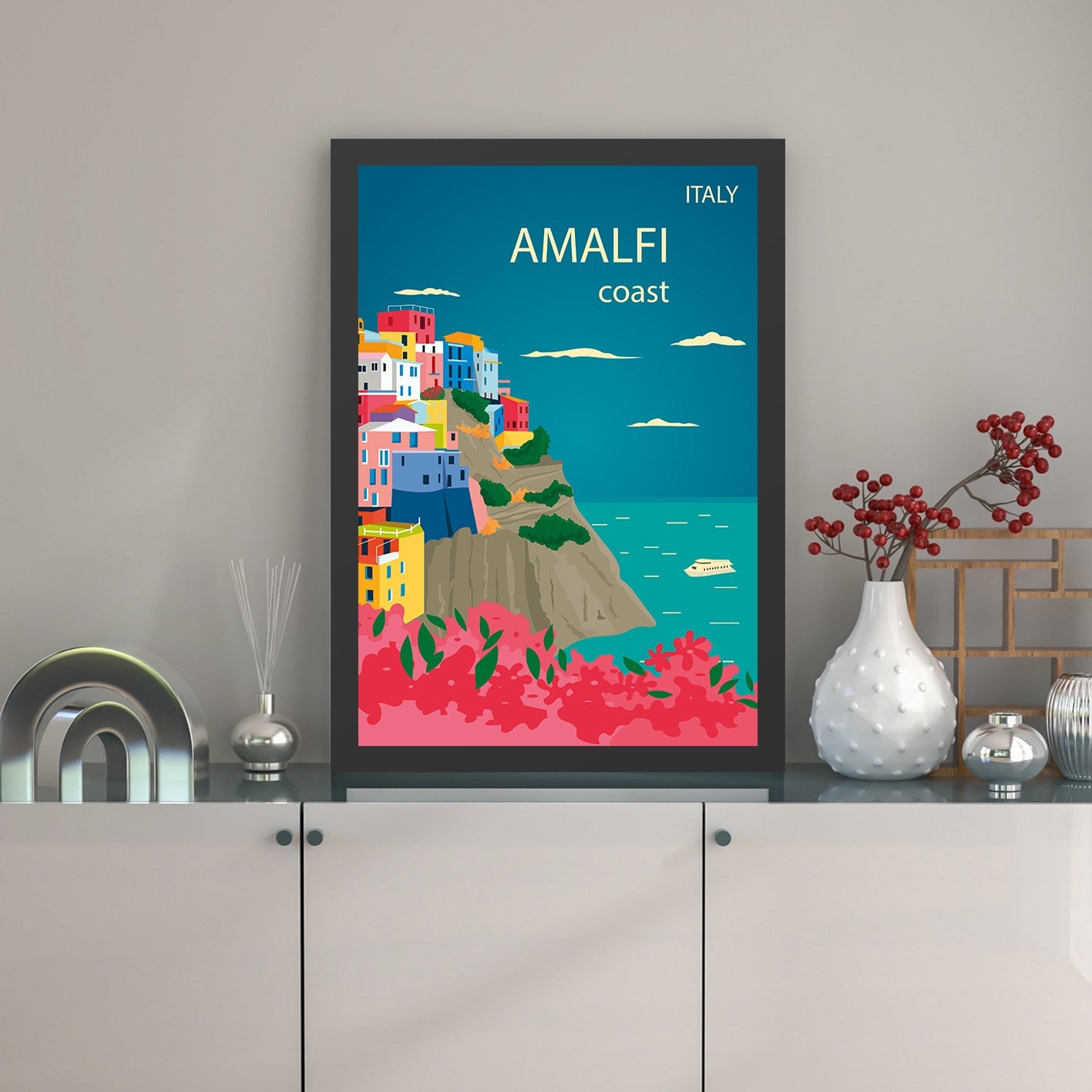 Ukrasna uokvirena MDF slika Amalfi (40 x 55)