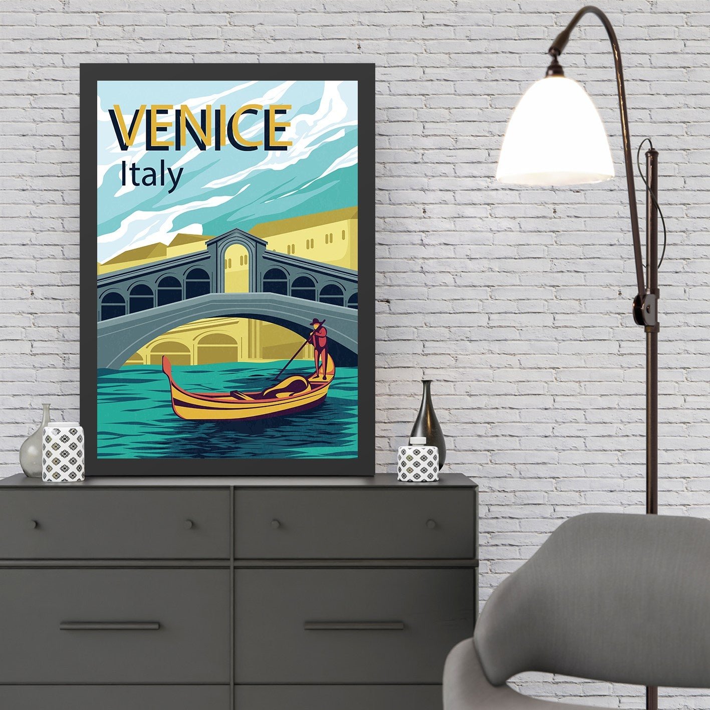 Ukrasna uokvirena MDF slika Venice 2 (40 x 55)