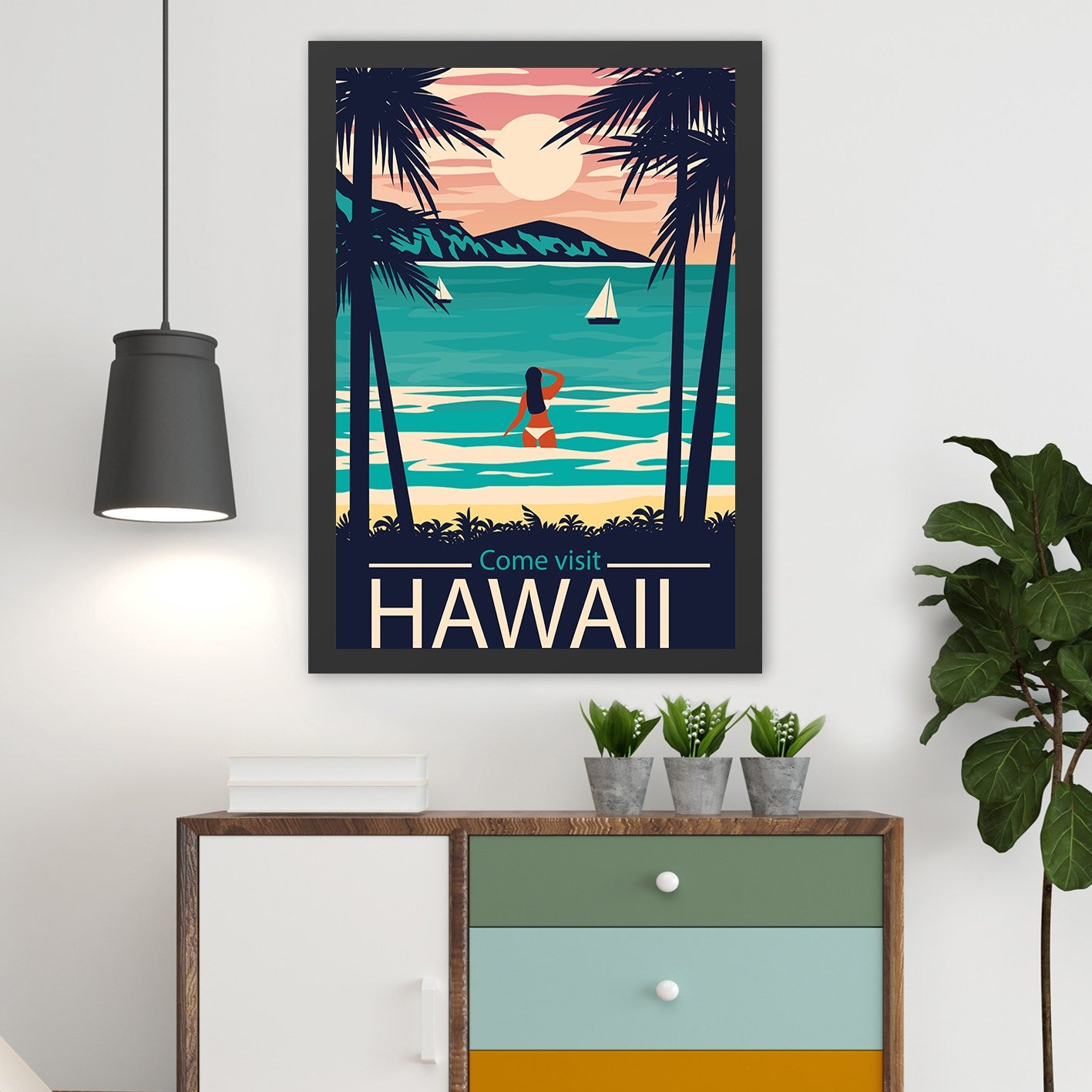 Slika dekorativna uokvirena MDF, Hawaii 2 (40 x 55)