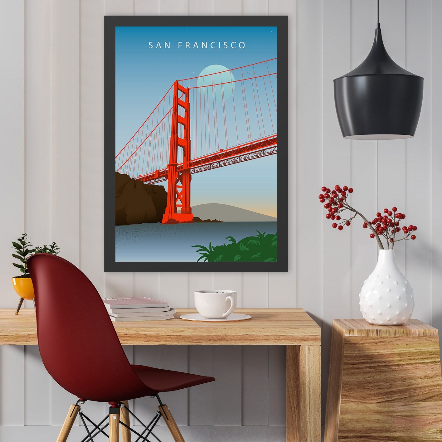 Slika dekorativna uokvirena MDF, San Francisco 2 (55 x 75)
