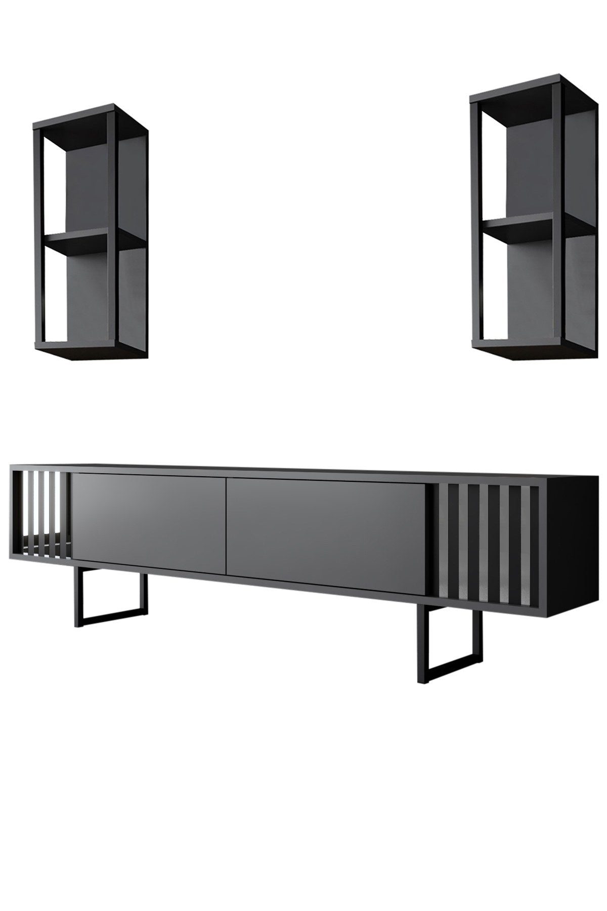 Komoda za TV, Chrome Line - Anthracite, Black