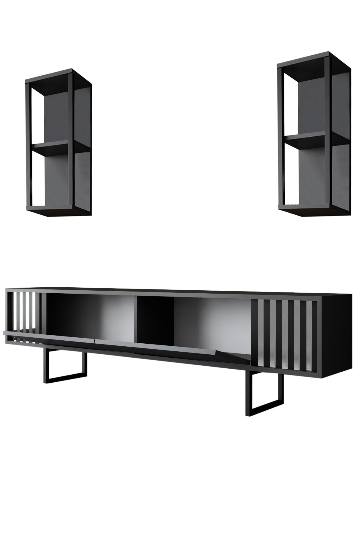 Komoda za TV, Chrome Line - Anthracite, Black
