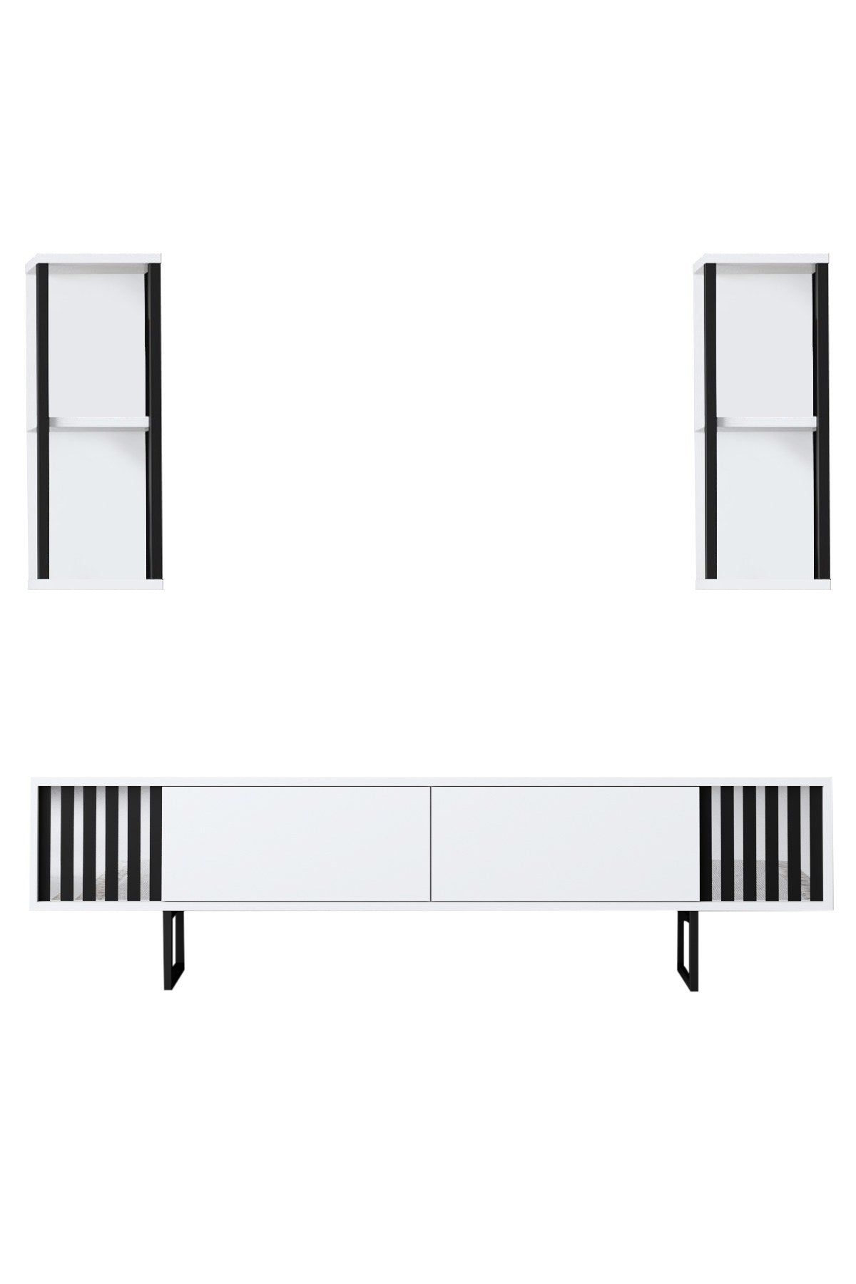 Komoda za TV, Chrome Line - White, Black