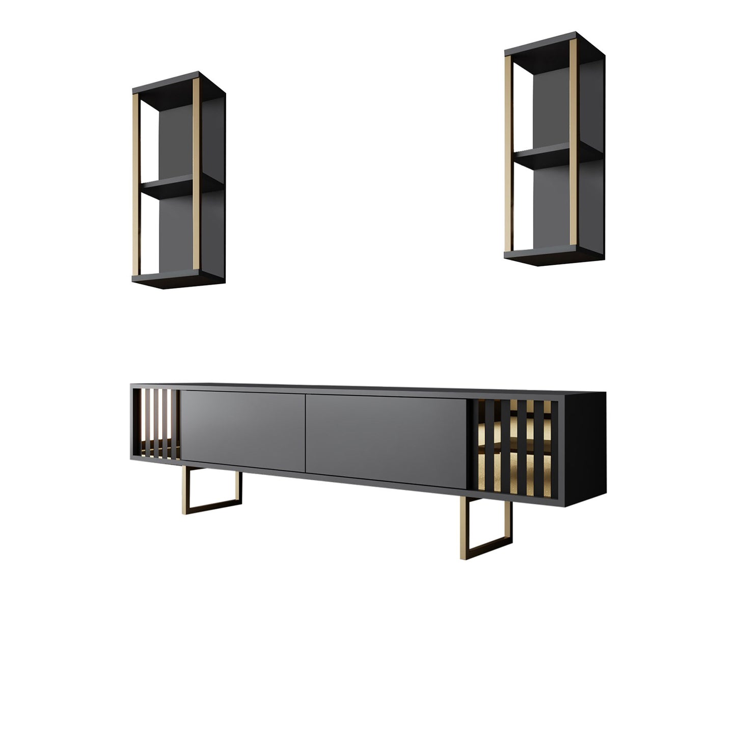 Komoda za TV, Gold Line - Anthracite, Black