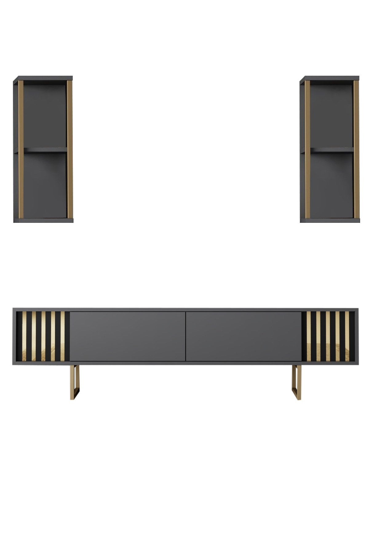 Komoda za TV, Gold Line - Anthracite, Black
