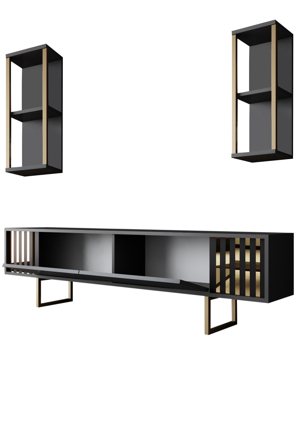 Komoda za TV, Gold Line - Anthracite, Black