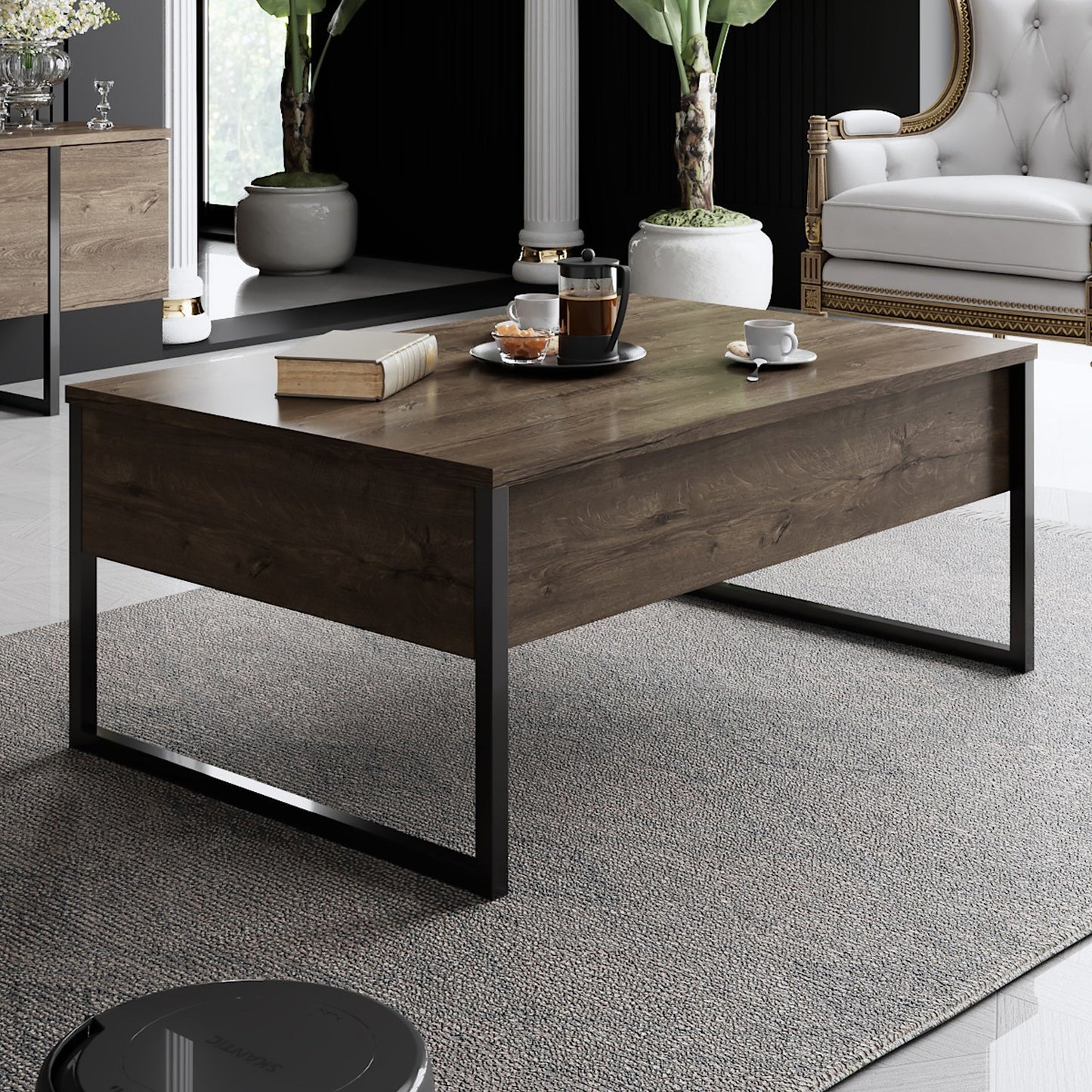 Set namještaja za dnevnu sobu, Luxe Set - Walnut, Black