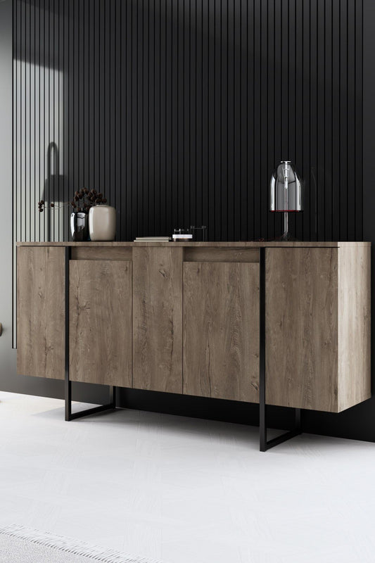 Komoda, Luxe - Walnut, Black