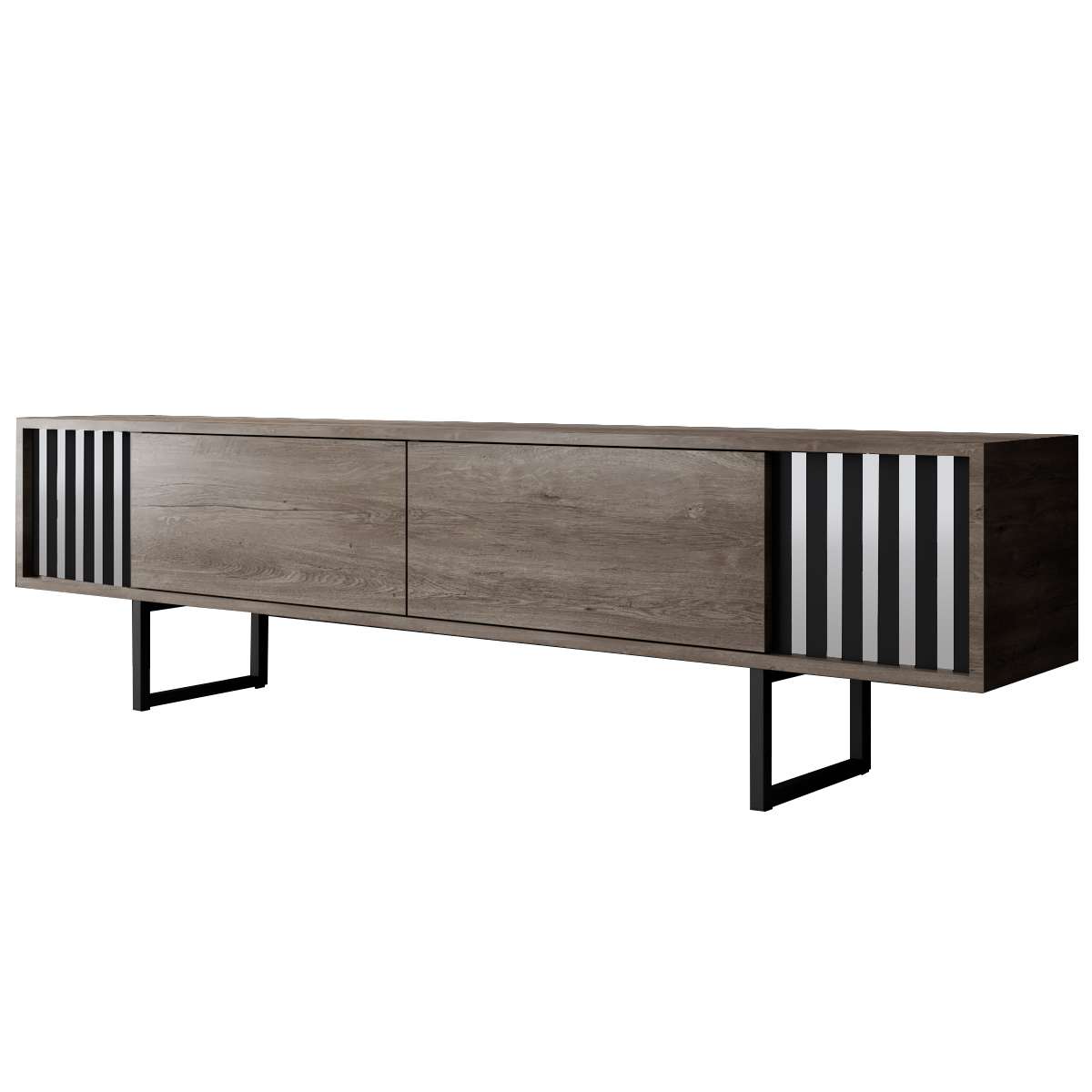 TV komoda niska Chrome Line - orah, crni