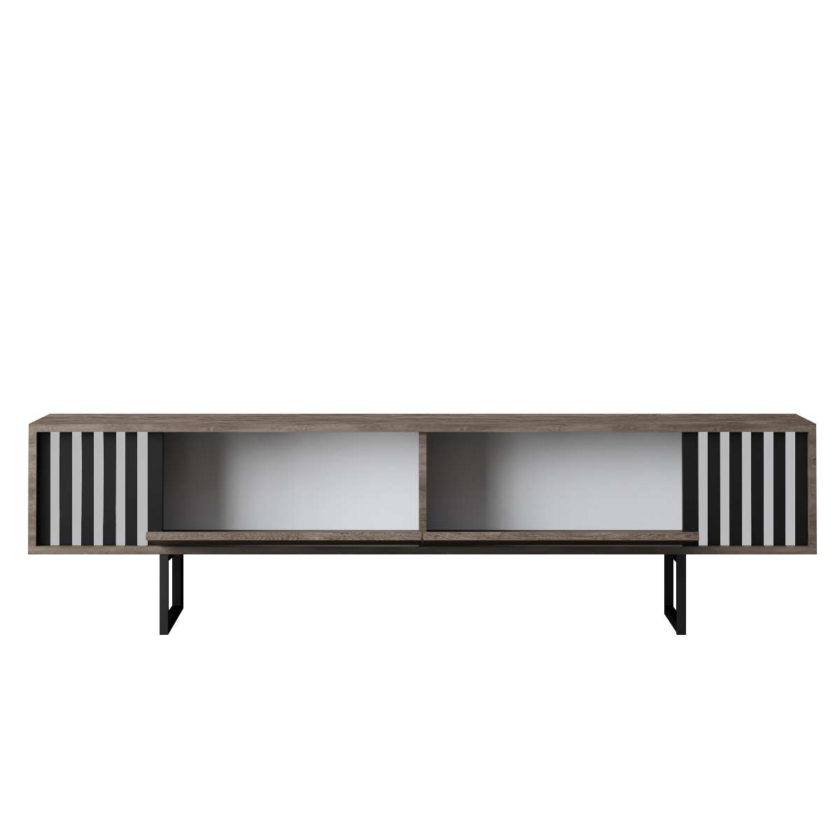 TV komoda niska Chrome Line - orah, crni