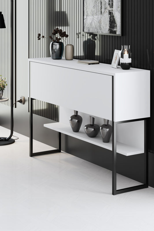 Komoda LUXE, crna boja, bijela boja