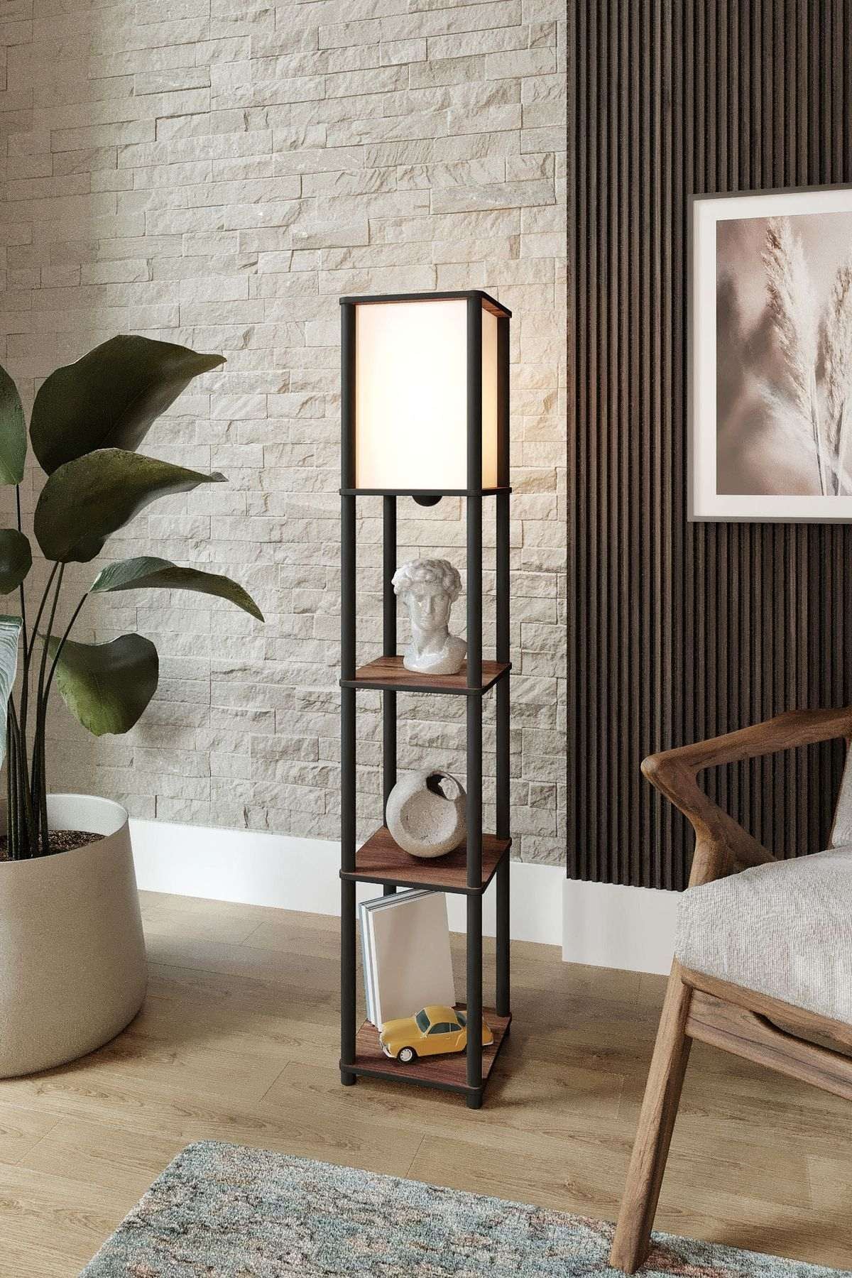 Podna lampa 951, boja oraha