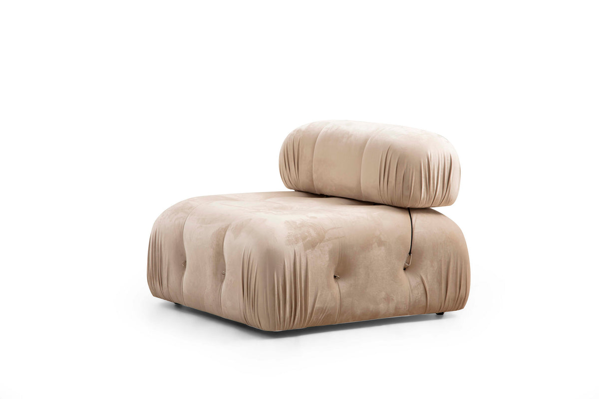 Trosjed, Krem, Bubble 3 Seater ( L1-O1-1R) - Velvet