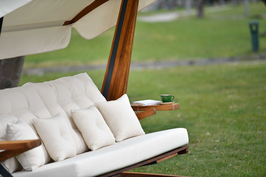 Vrtni trosjed za ljuljanje, prirodno bež boja, Luna Deluxe 2600 - Beige