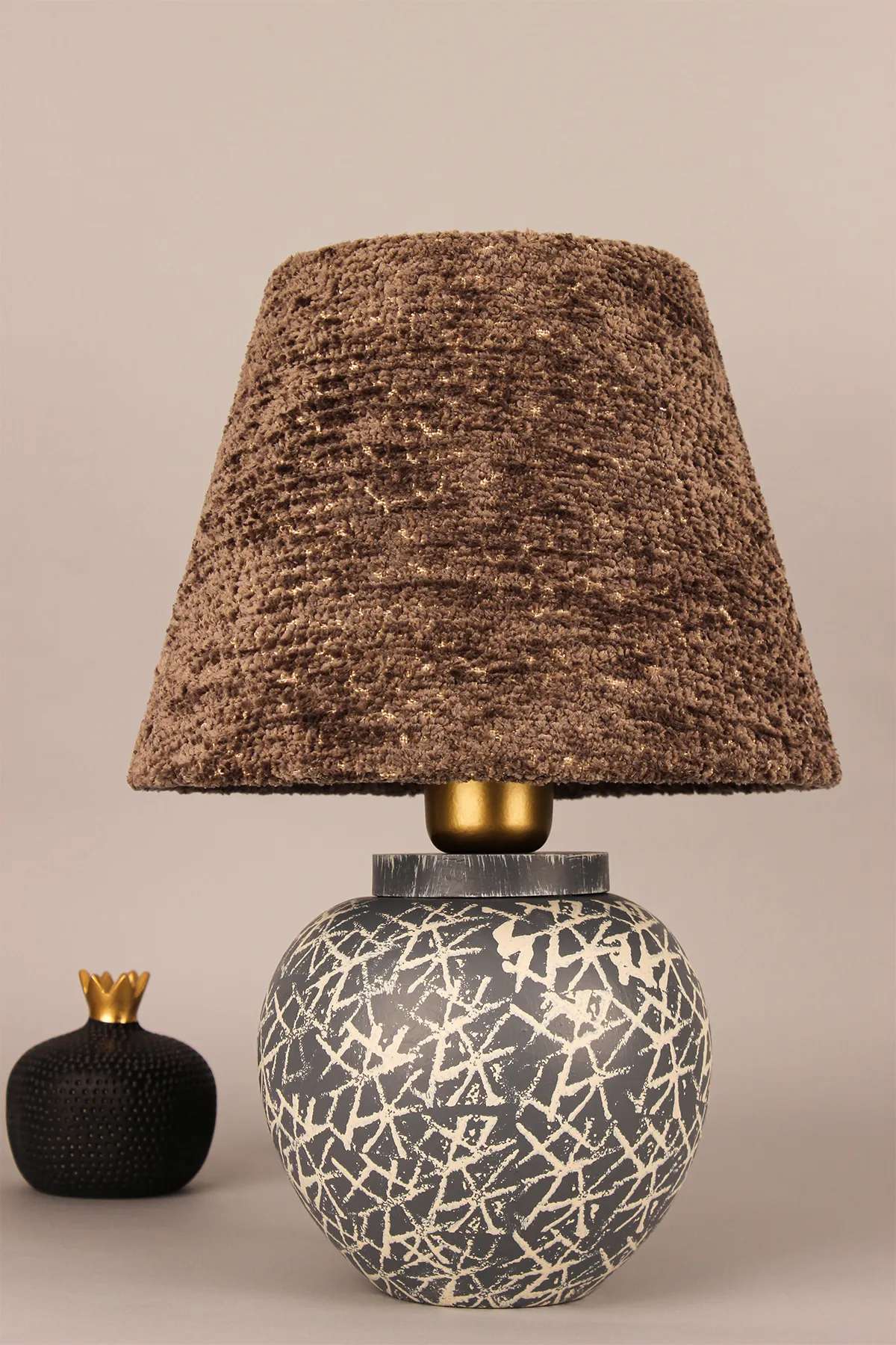 Stolna lampa 333, smeđa, siva