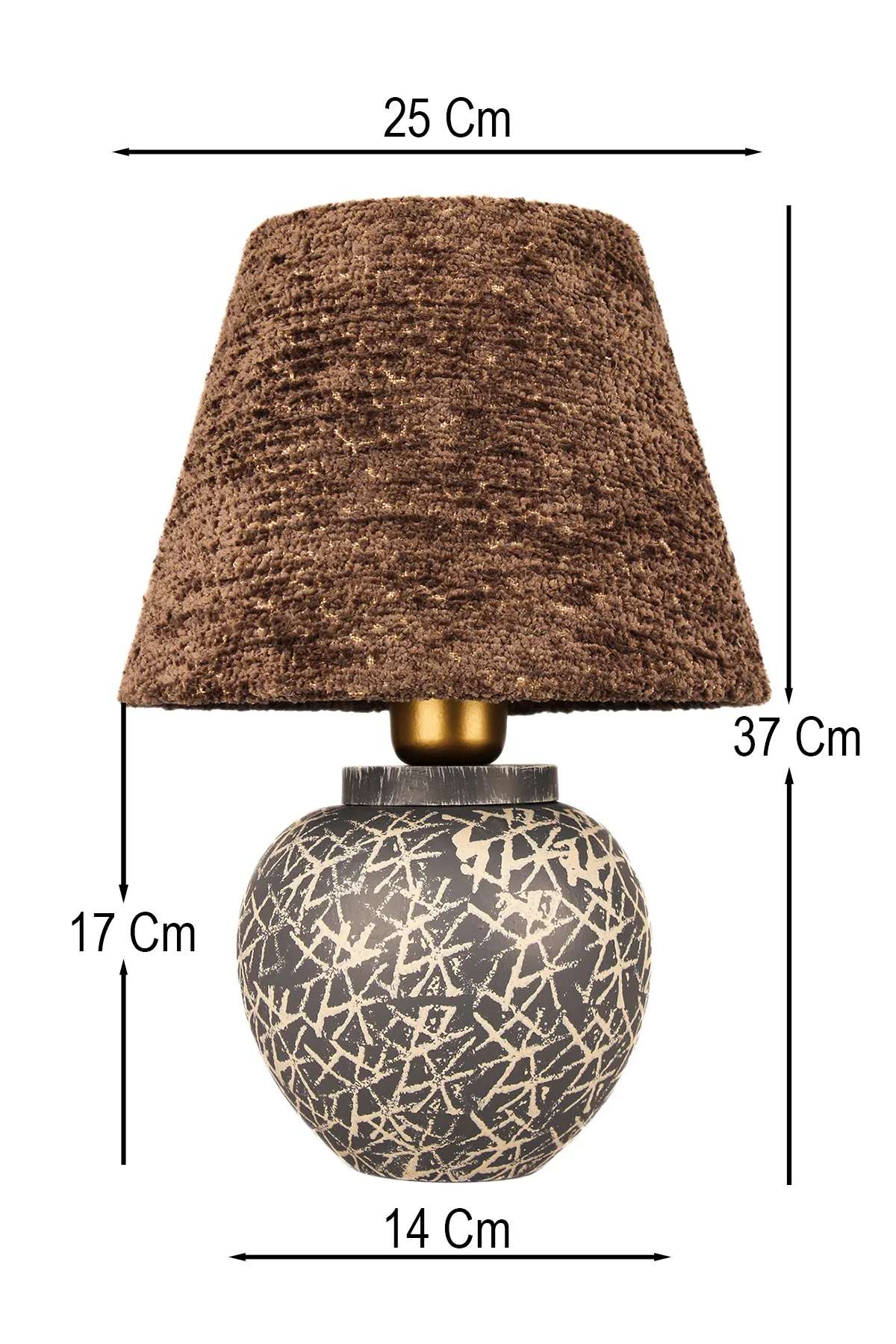 Stolna lampa 333, smeđa, siva