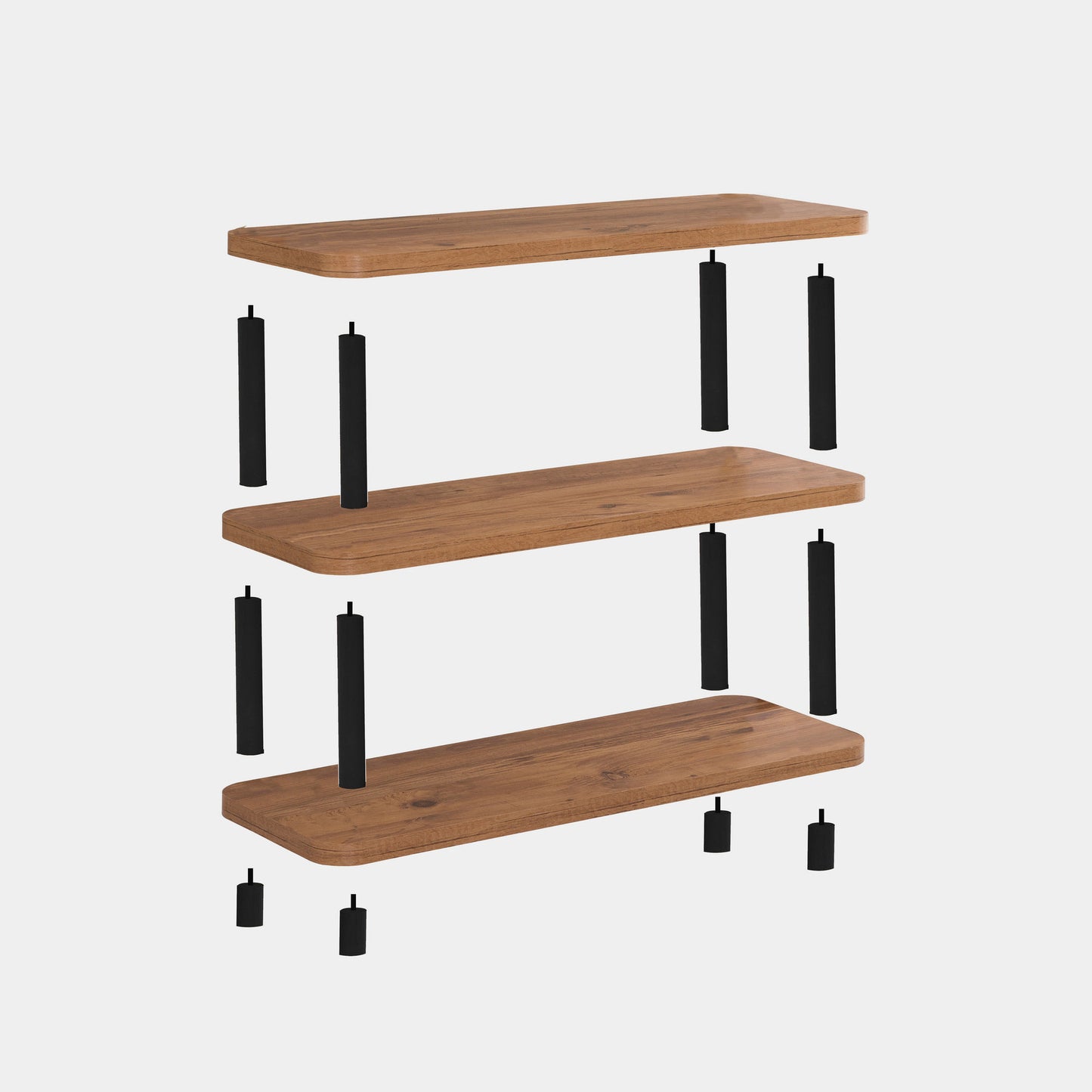 Polica za knjige, Crno Atlantski bor, Step - Black
