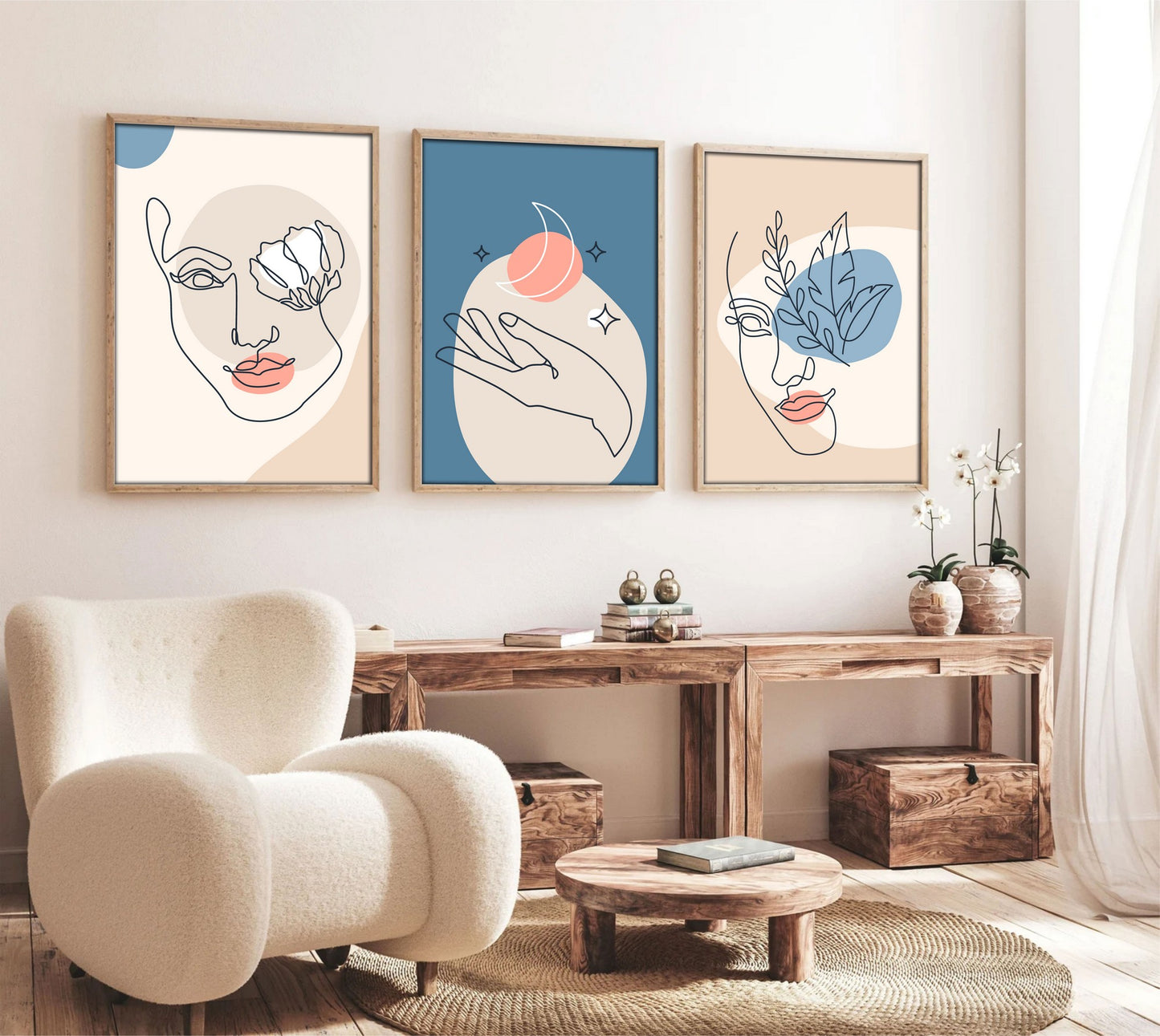 Slika dekorativna uokvirena MDF (3 komada), Huhu139 - 30 x 40