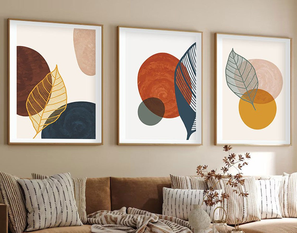Ukrasna uokvirena MDF slika (3 komada) Huhu209 - 30 x 40