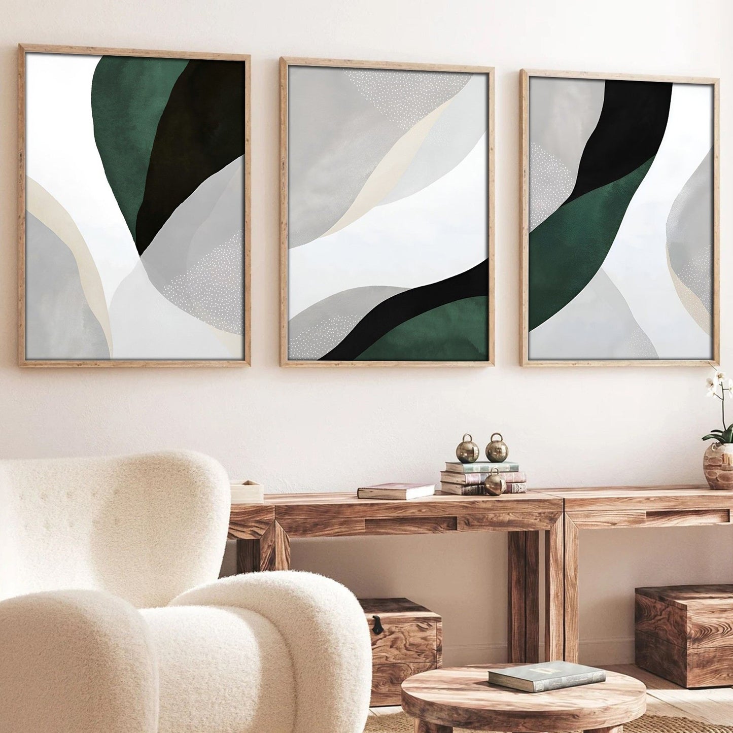 Ukrasna uokvirena MDF slika (3 komada) Huhu229 - 50 x 70