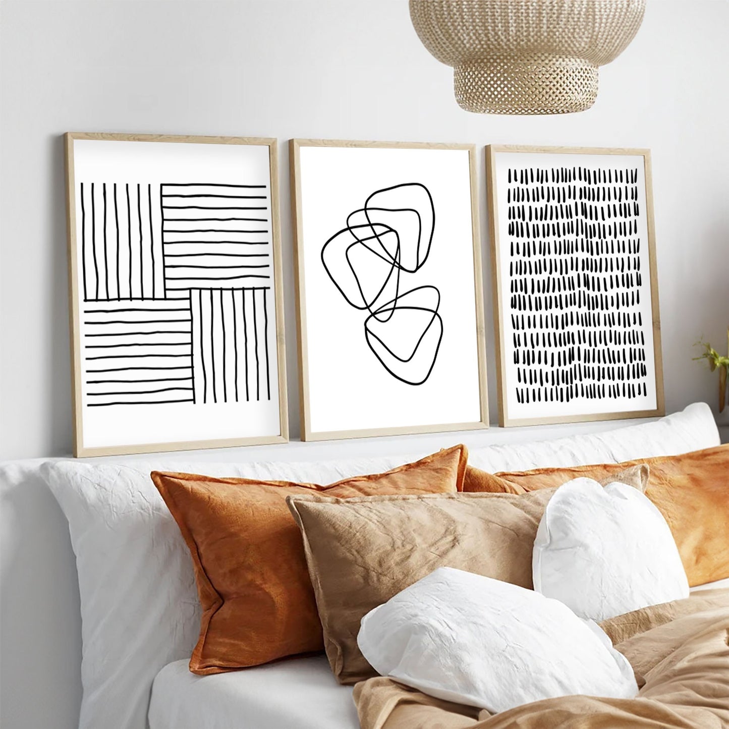 Ukrasna uokvirena MDF slika (3 komada) Huhu239 - 50 x 70