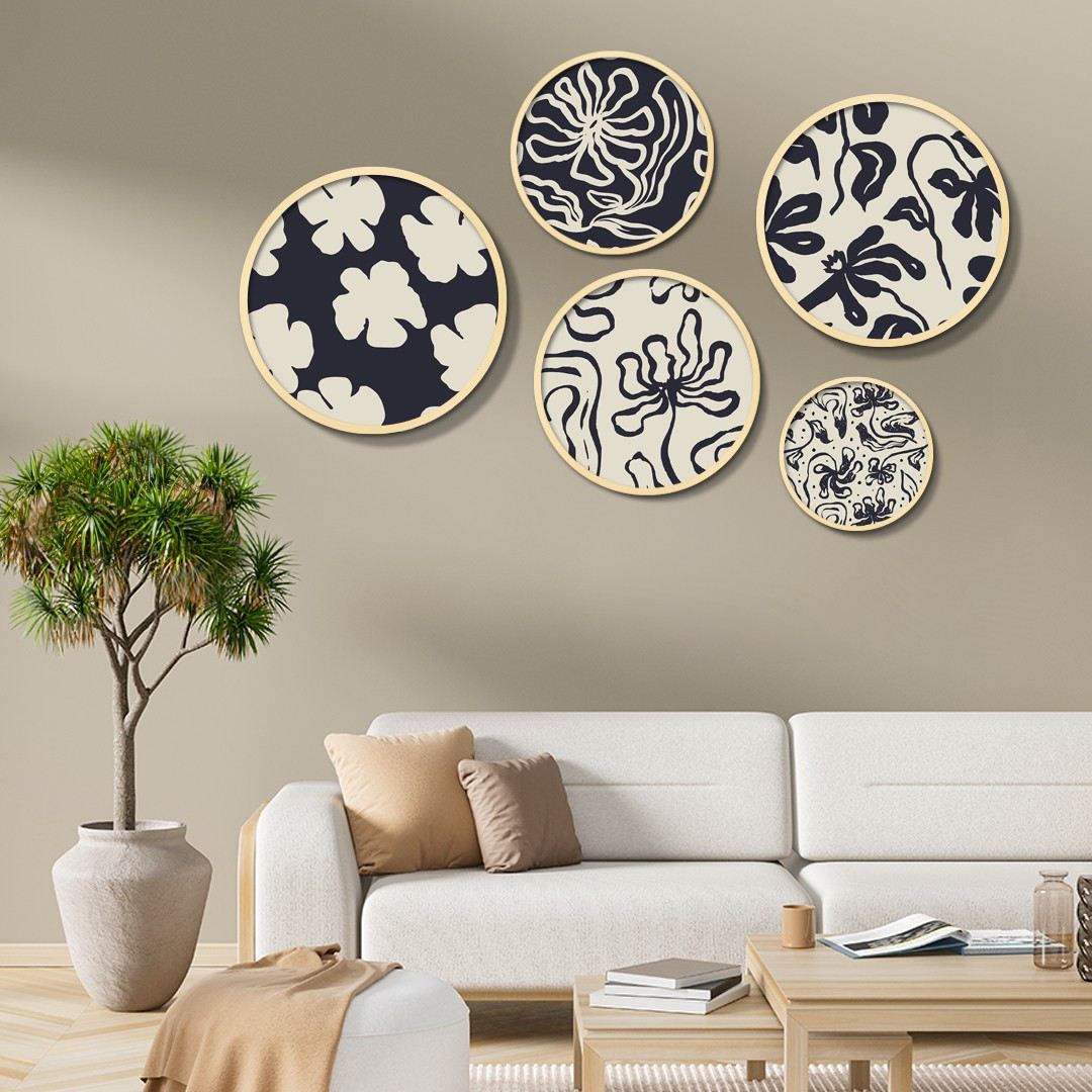 Ukrasna uokvirena MDF slika (5 komada) LILY