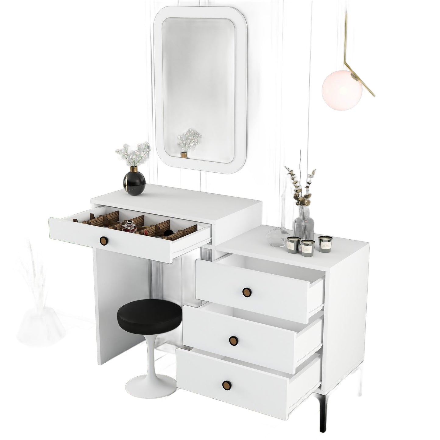 Stol za šminkanje, Lizbon 549 - White