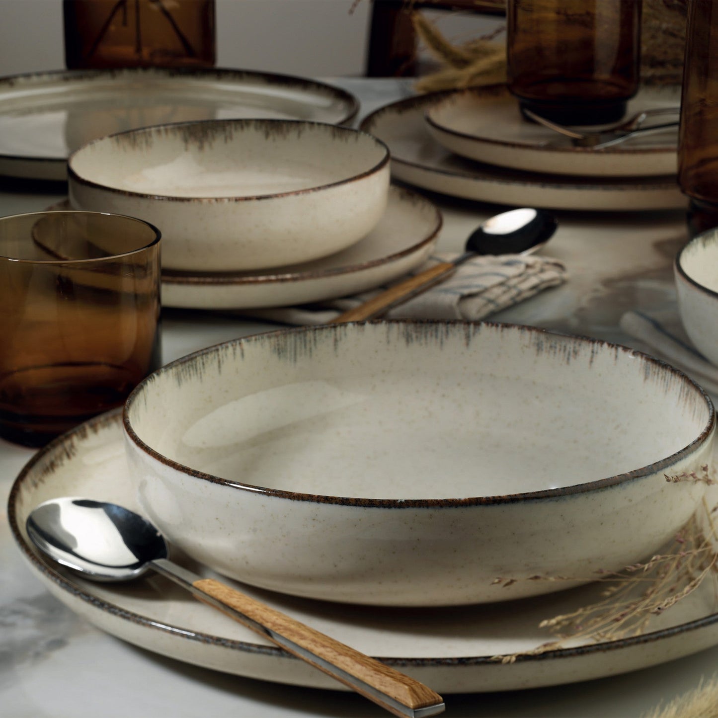 Porculanski set tanjura 24 dijelni DINER CREAM, MOD24Y2730P02