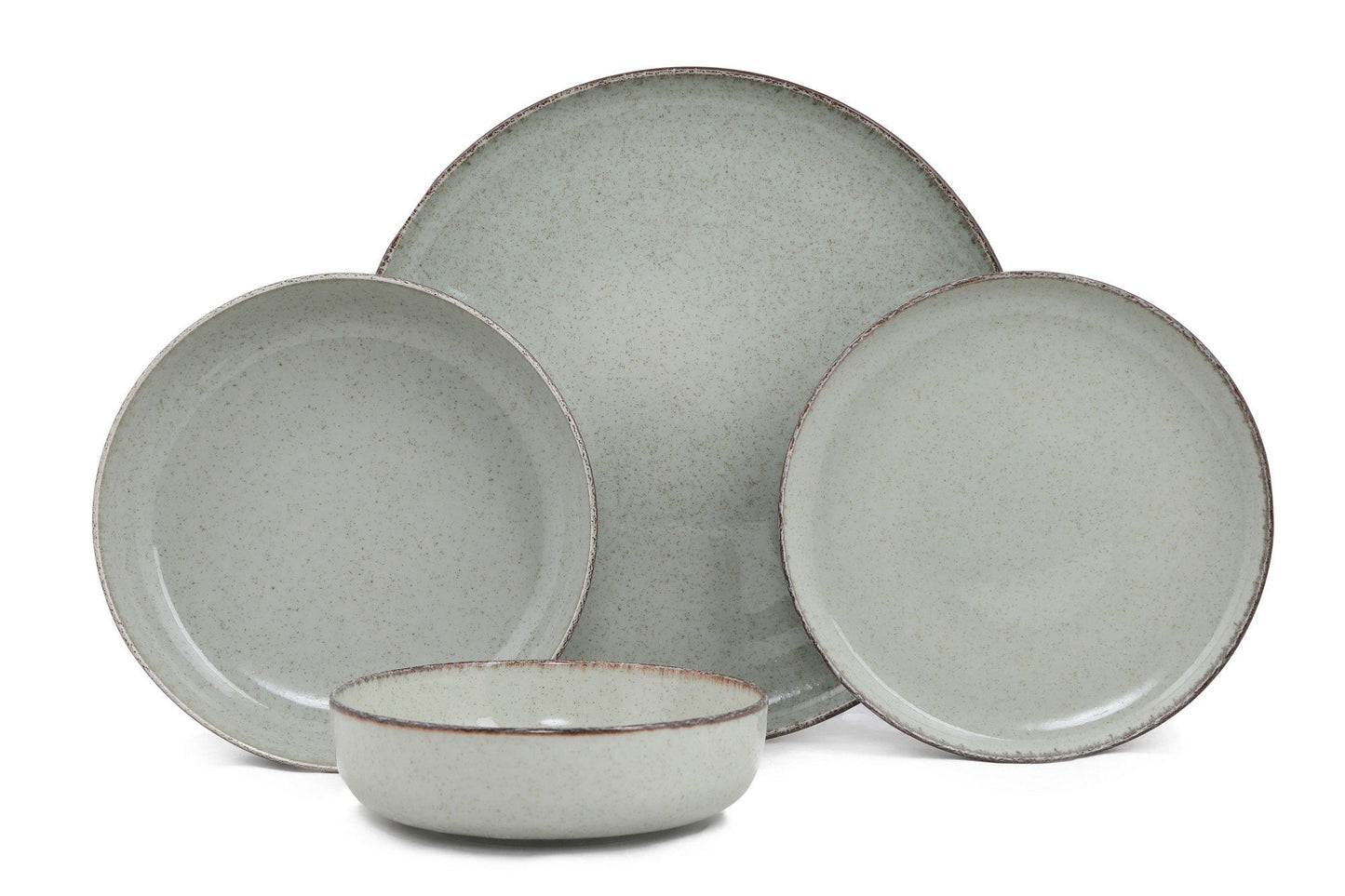Porculanski set tanjura 24 dijelni DINER GREEN, MOD24Y2730P03