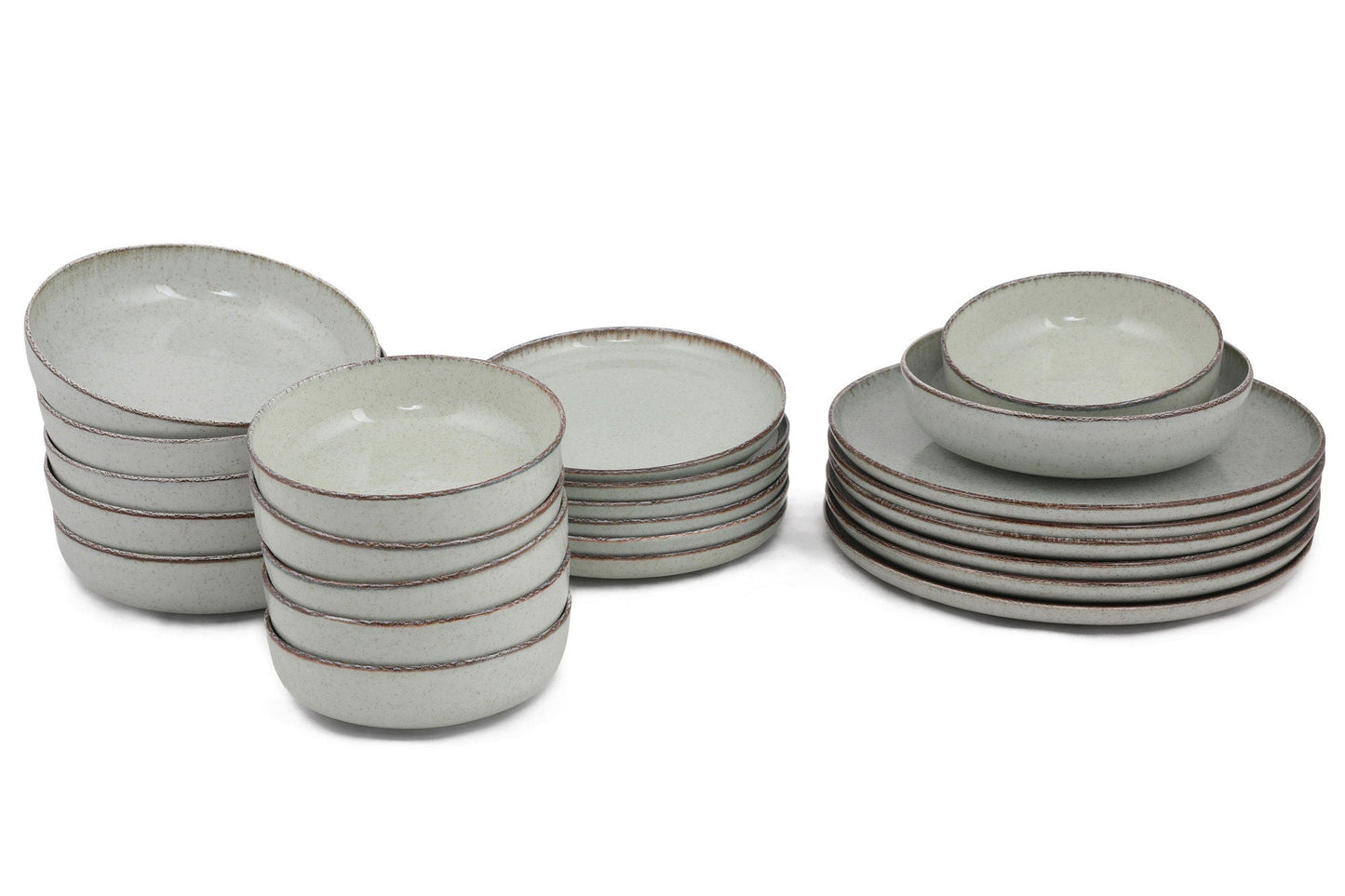 Porculanski set tanjura 24 dijelni DINER GREEN, MOD24Y2730P03