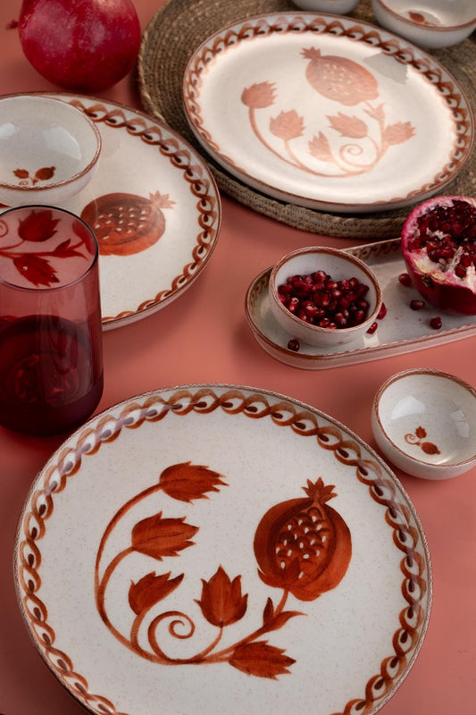 Set za doručak (14 komada) 917, krem, crvena