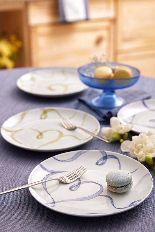 Set za posluživanje kolača (4 komada) 042, plavi