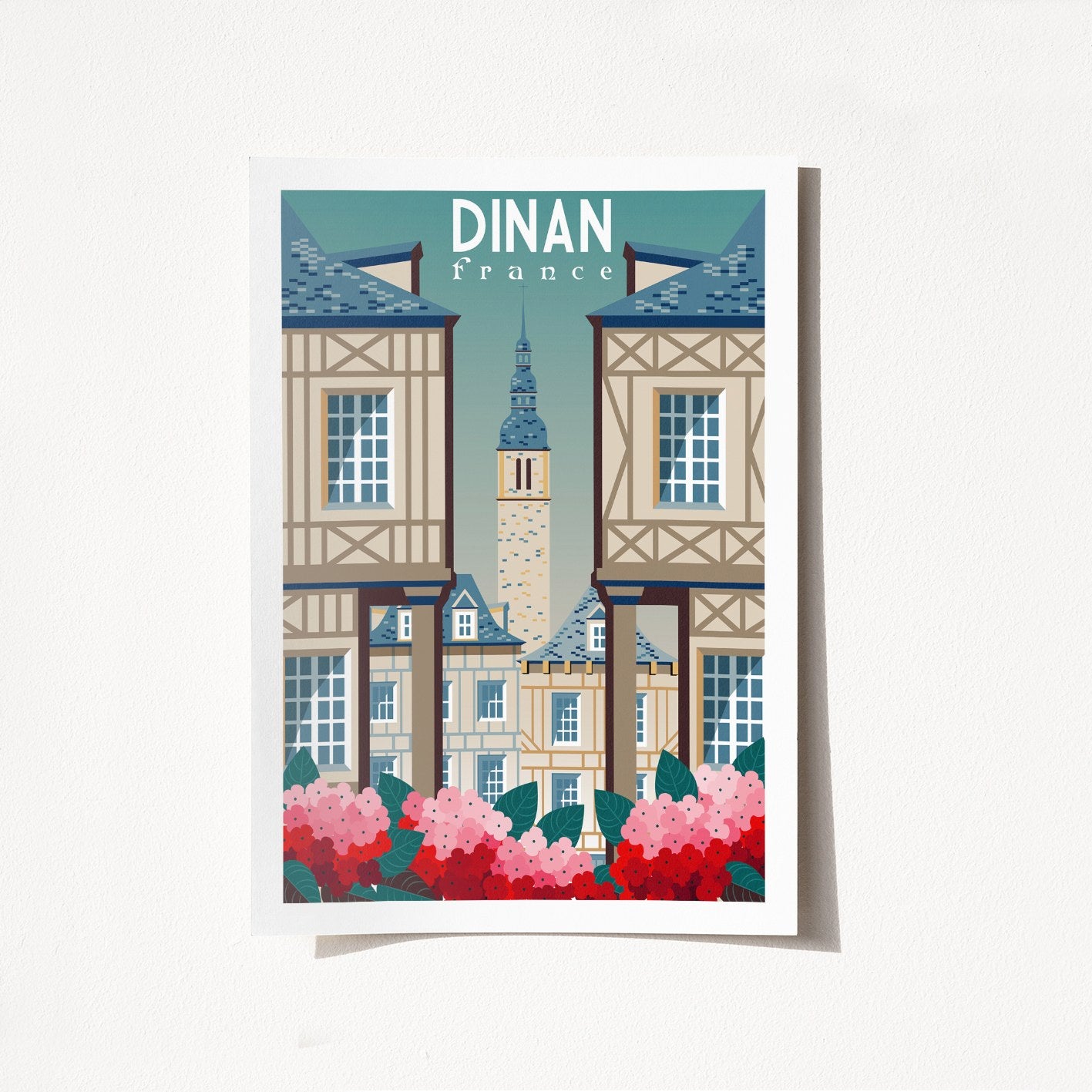 Poster A3, Dinan France - 1957
