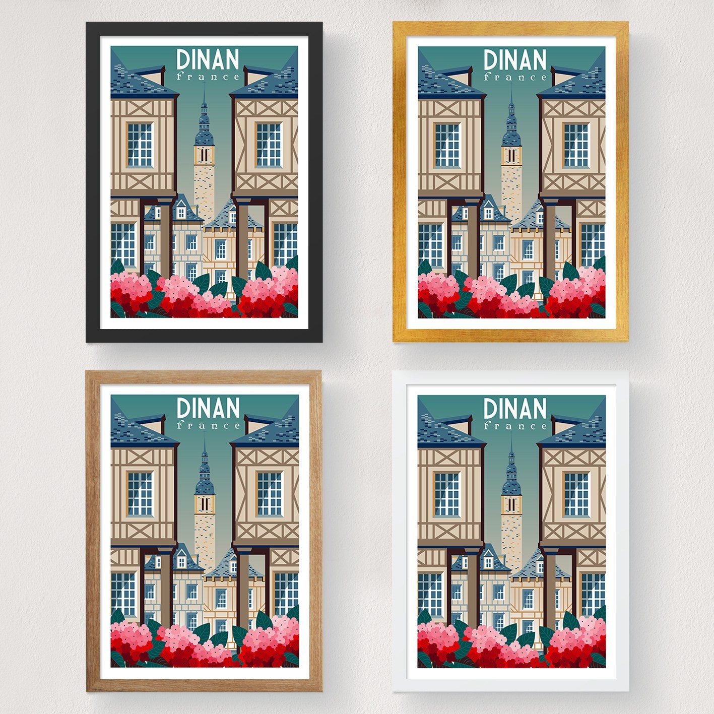 Poster A3, Dinan France - 1957
