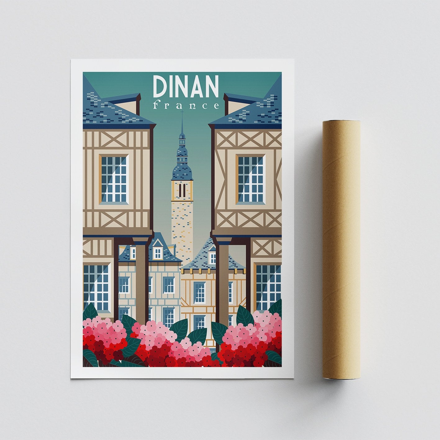 Poster A3, Dinan France - 1957