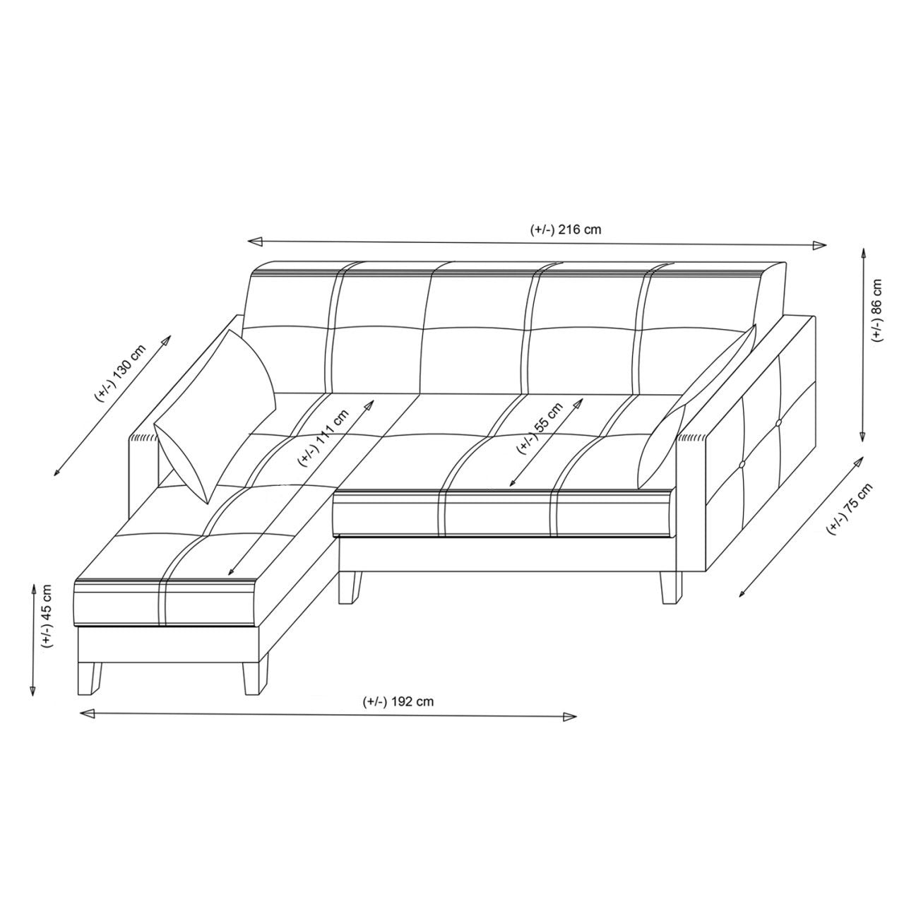 Kutna sofa-krevet HATTIE