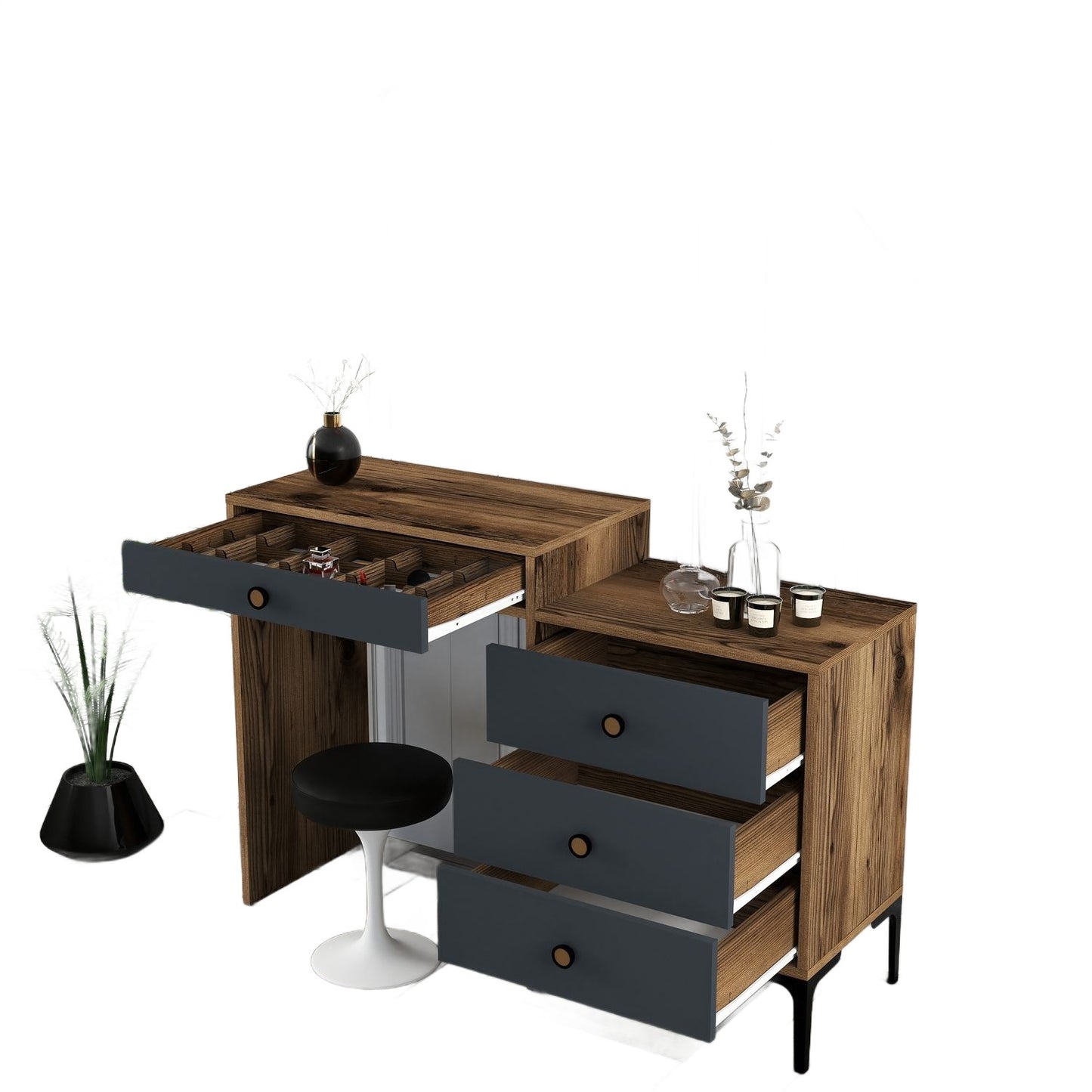 Stol, Lizbon 550 - Walnut, Anthracite