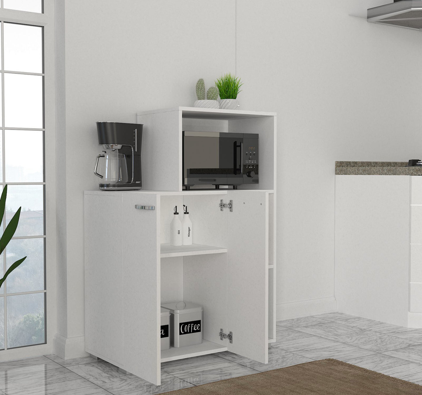 Kuhinjski Komoda, Bijela boja, Pars - White