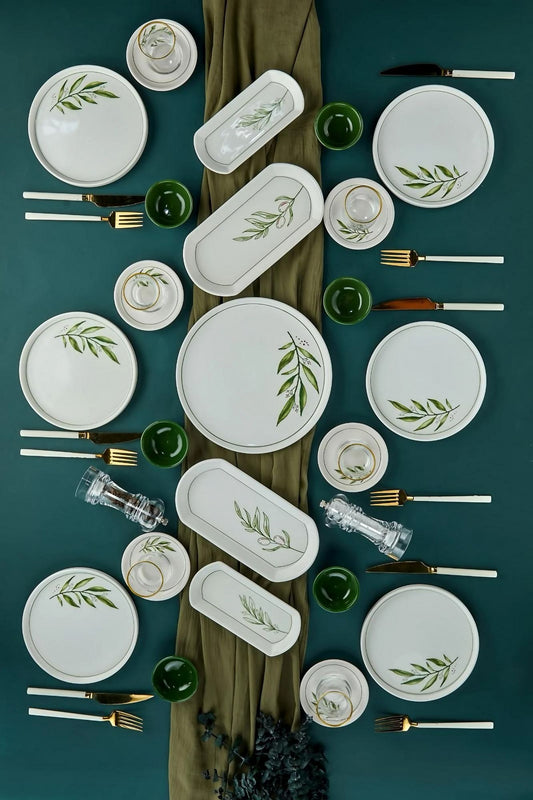 Set za doručak (23 komada) 359, bijela, zelena, svijetlozelena