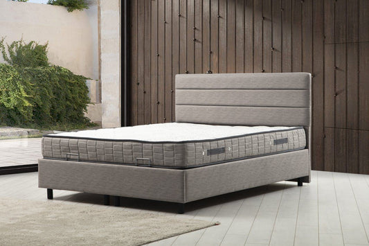 Dvostruki madrac, baza i uzglavlje, Motya Set 150 x 200 - Light Grey