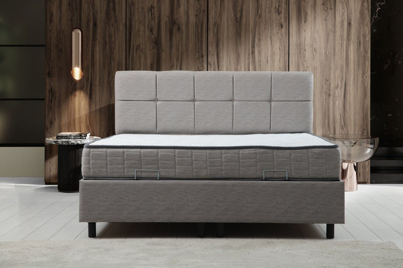 Dvostruki madrac, baza i uzglavlje, Vitalia Set 160 x 200 - Light Grey