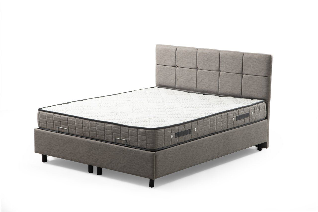 Dvostruki madrac, baza i uzglavlje, Vitalia Set 160 x 200 - Light Grey