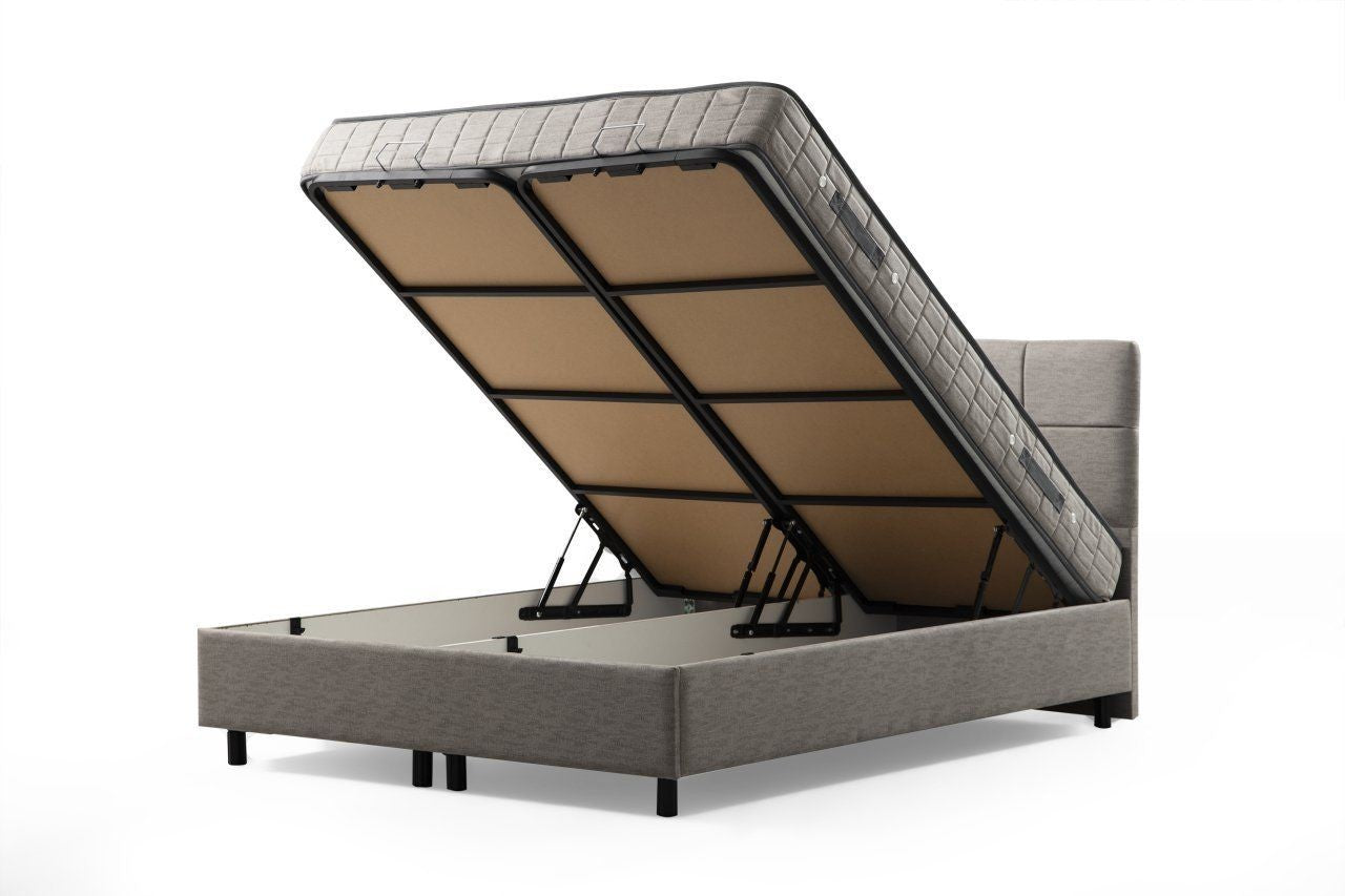 Dvostruki madrac, baza i uzglavlje, Vitalia Set 160 x 200 - Light Grey