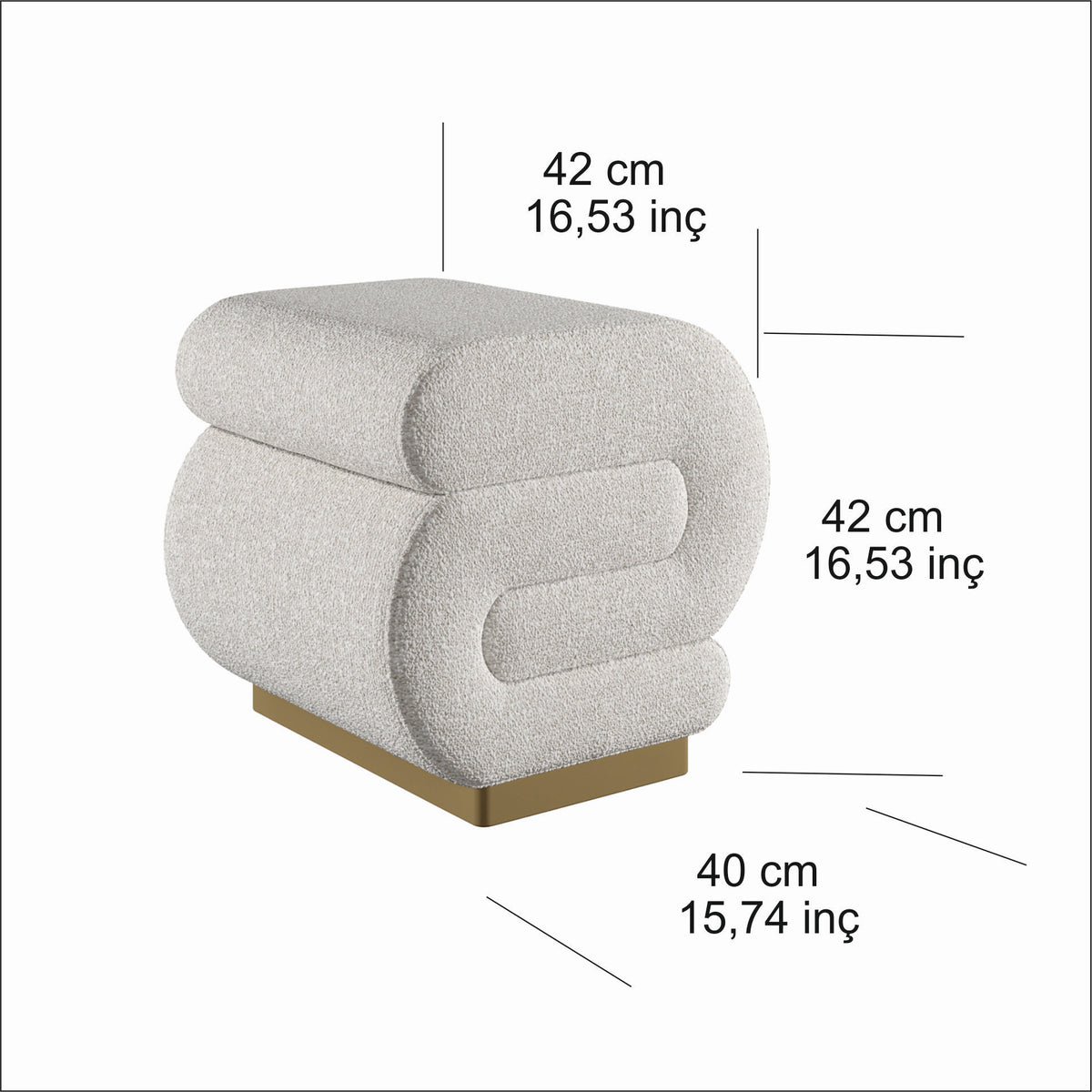 Pouffe Sally - Krem