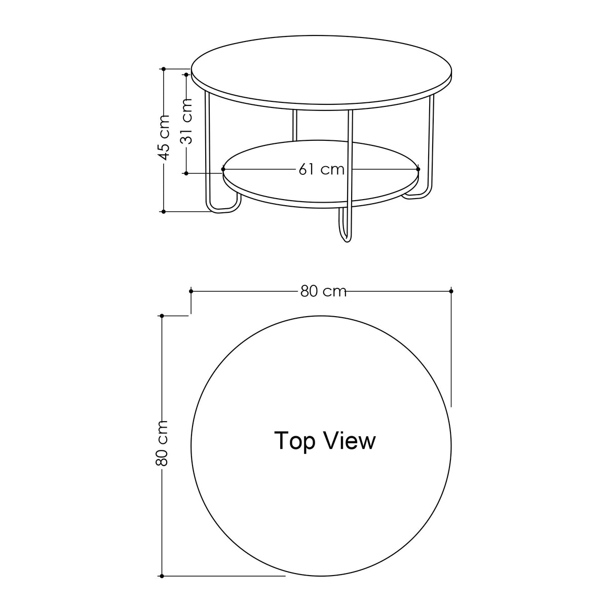Stolić za kavu, bijele boje, Corro Coffee Table – bijeli