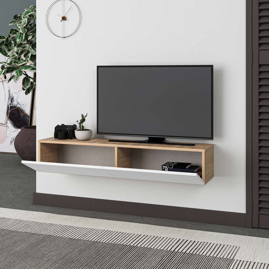 TV komoda niska Francy 135 - hrast safir, bijeli